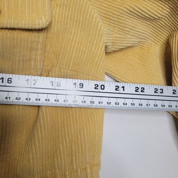 Yellow cotton corduroy feel button front barn chore coat Boxy jacket Medium - Picture 5 of 6